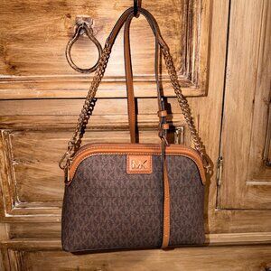 NWOT~ Michael Kors Signature Dome Crossbody~ Brown MK Print (D18)